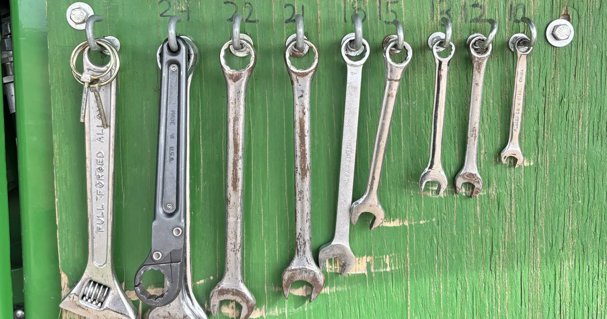 set of tools on combine