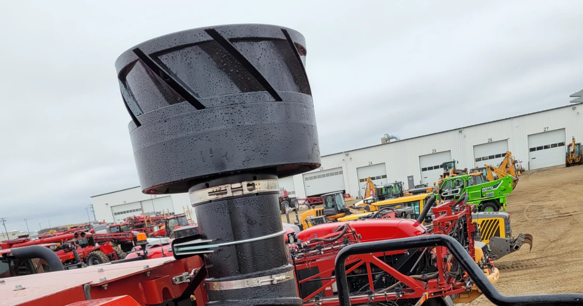 KAS pre-cleaner mounted on combine