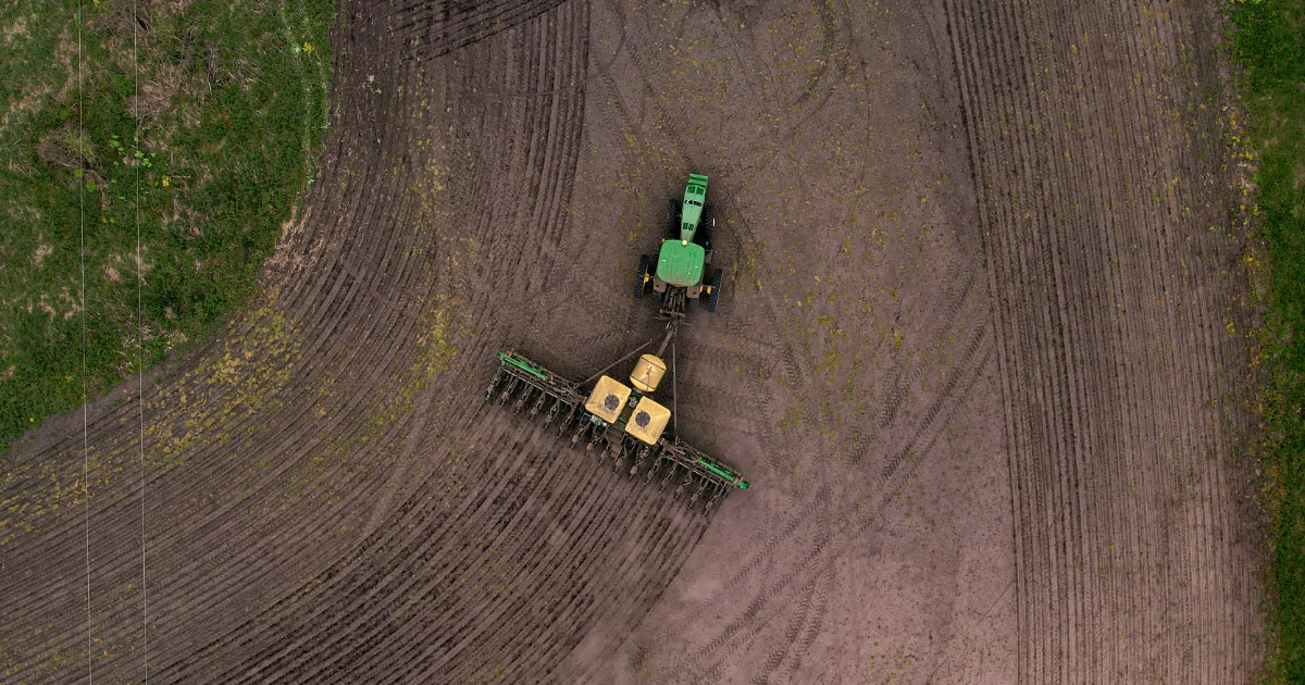 aerial top down view of planter