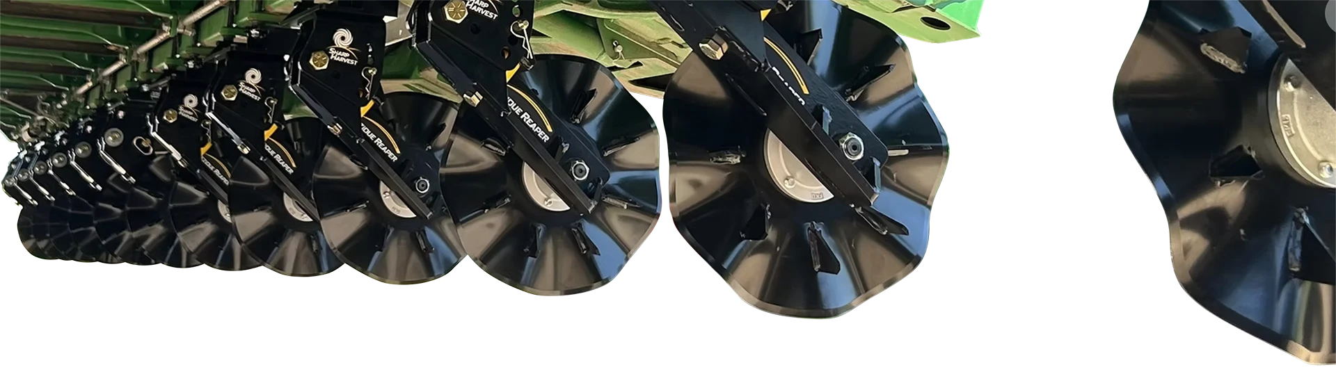 Sharp Harvest Rezidue Reaper installed on combine header