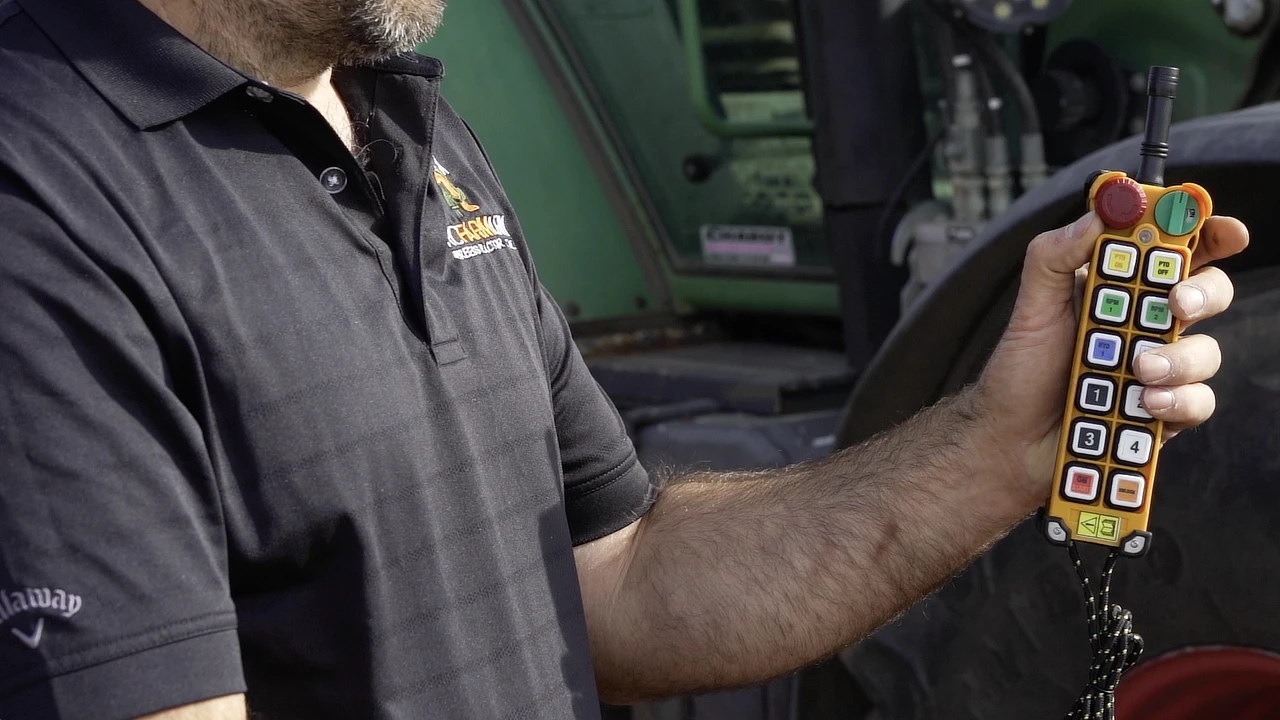 holding RcFarmArm wireless controller