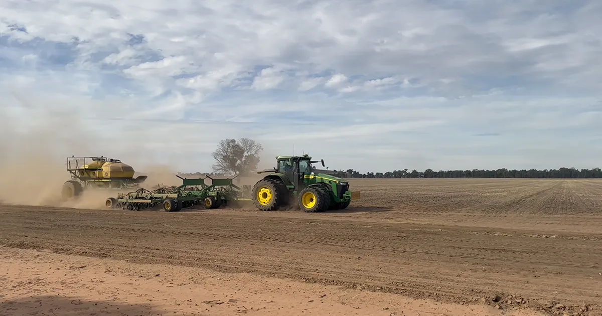 air seeder in field
