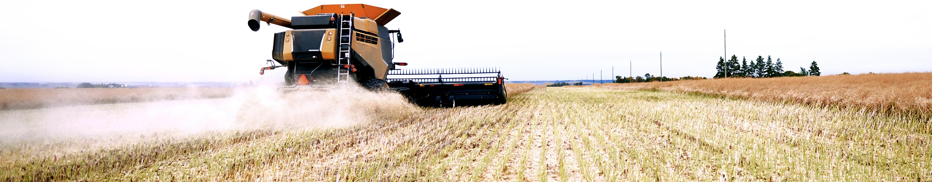 combine driving through field